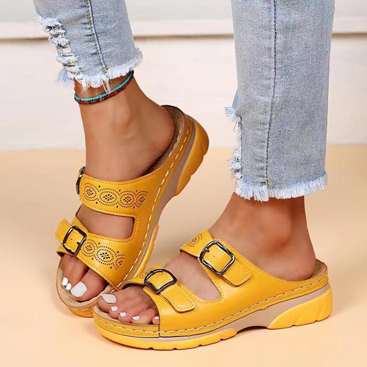 Lily | Comfort Sandals – Structured Material with Platform Sole