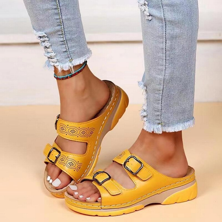 Lily | Comfort Sandals – Structured Material with Platform Sole