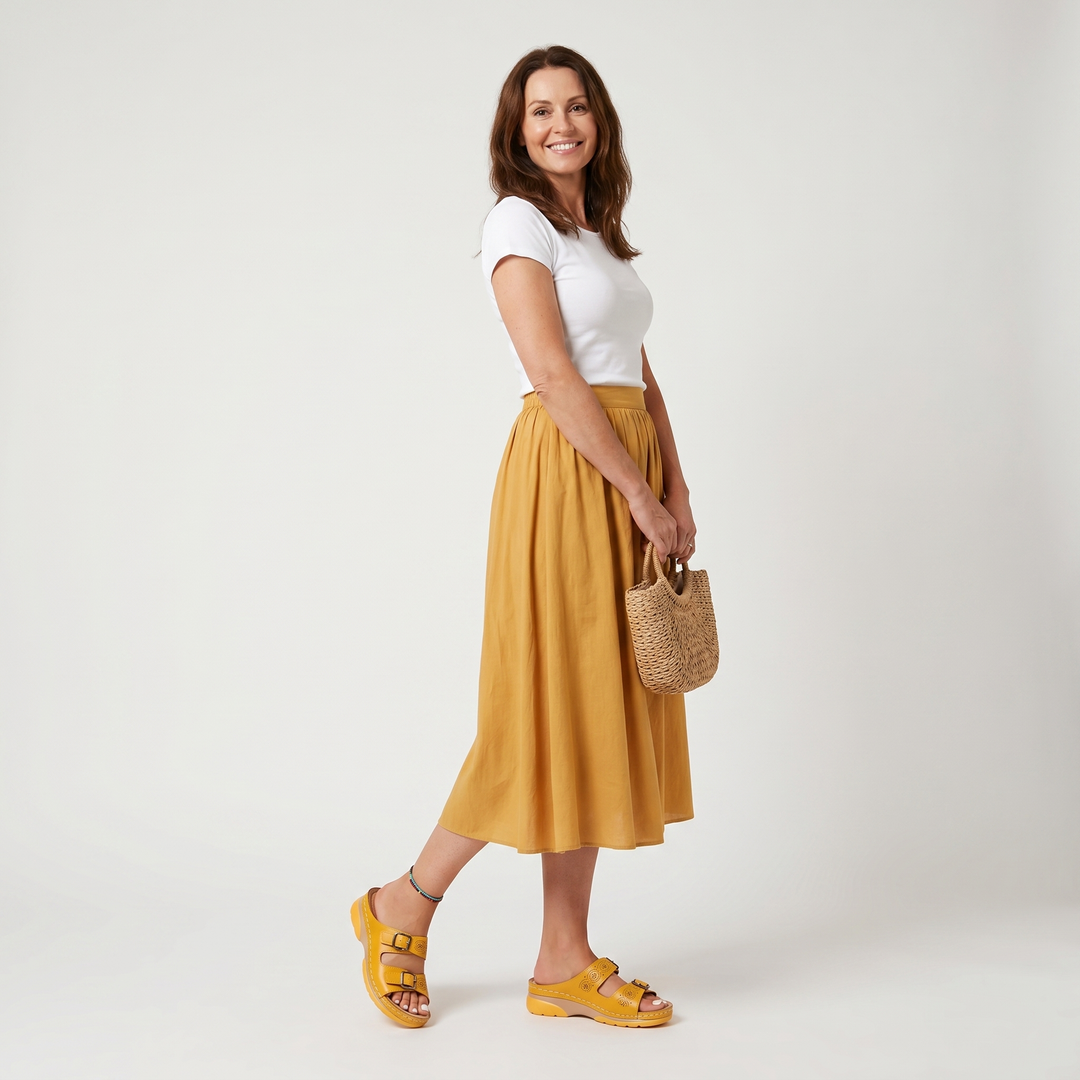 Lily | Comfort Sandals – Structured Material with Platform Sole