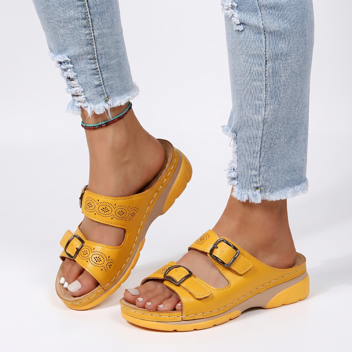 Lily | Comfort Sandals – Structured Material with Platform Sole