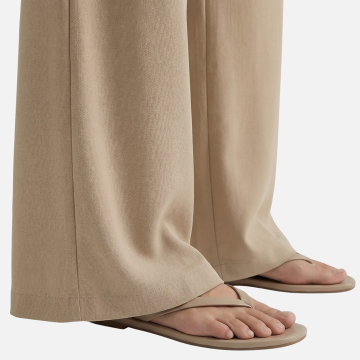 Amelia | Summer Wide Leg Linen Pants with Drawstring