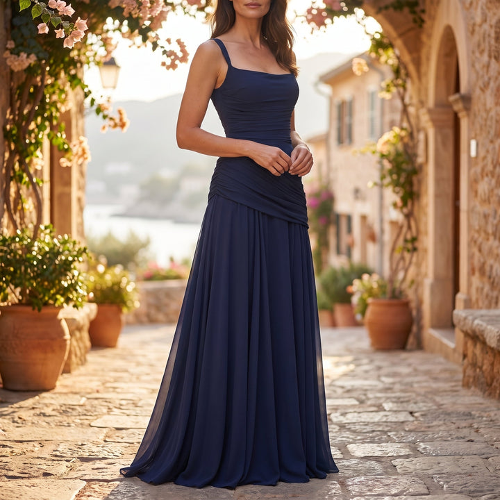 Rhea | Wedding Guest Dress with Flowy Chiffon Fabric