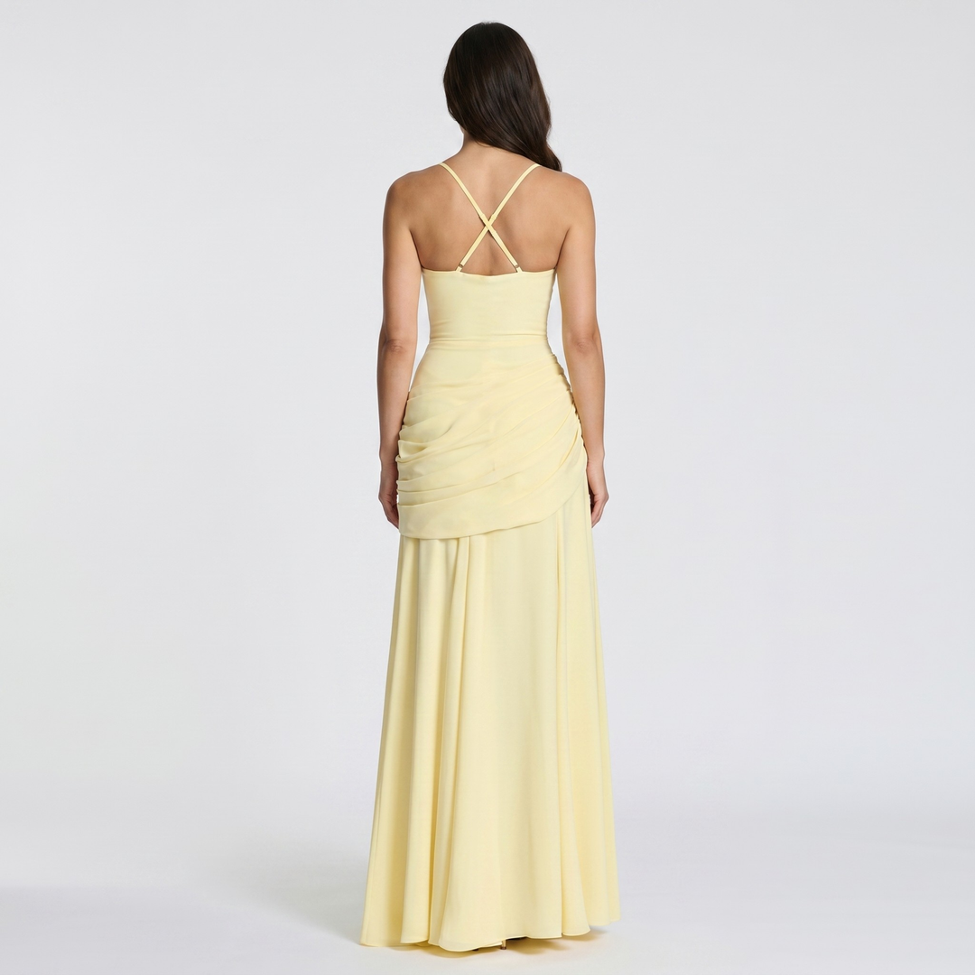 Rhea | Wedding Guest Dress with Flowy Chiffon Fabric