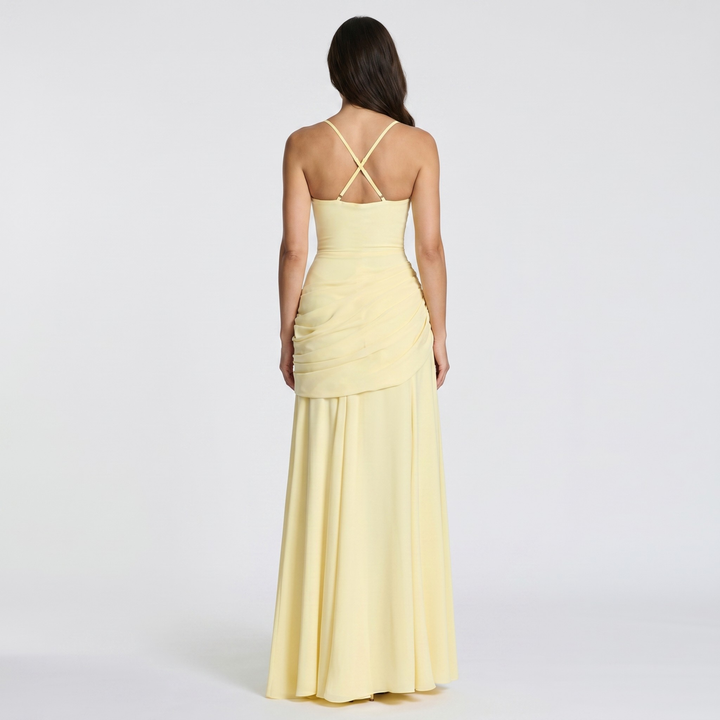 Rhea | Wedding Guest Dress with Flowy Chiffon Fabric