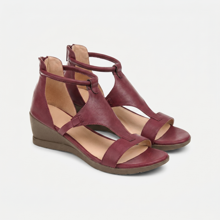 Freya | Wedge Gladiator Sandals with Strappy Ankle Closure