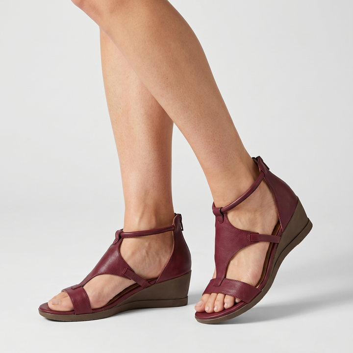 Freya | Wedge Gladiator Sandals with Strappy Ankle Closure
