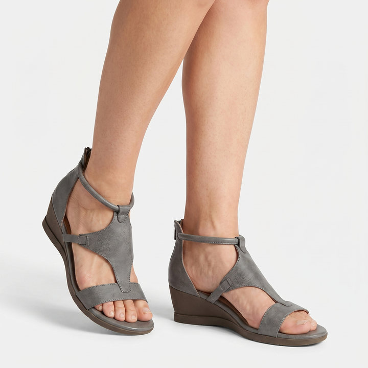 Freya | Wedge Gladiator Sandals with Strappy Ankle Closure