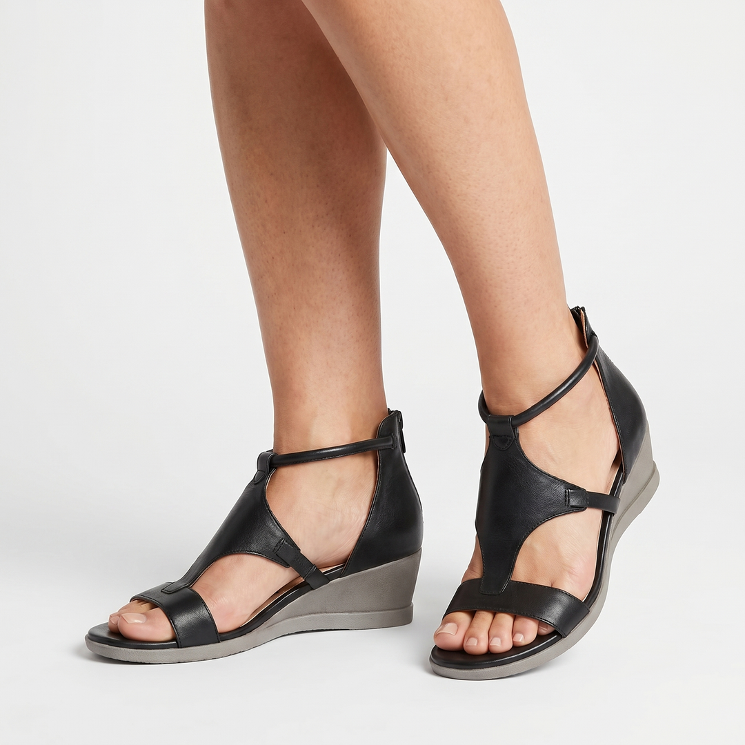 Freya | Wedge Gladiator Sandals with Strappy Ankle Closure