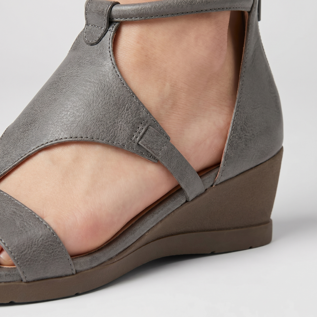 Freya | Wedge Gladiator Sandals with Strappy Ankle Closure