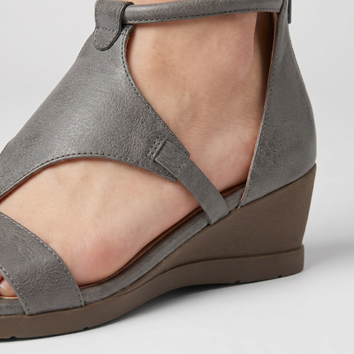 Freya | Wedge Gladiator Sandals with Strappy Ankle Closure