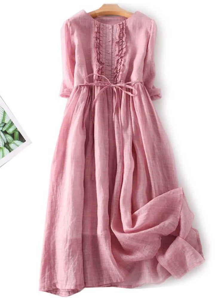 Amara vintage dress in Pink by Cévora London