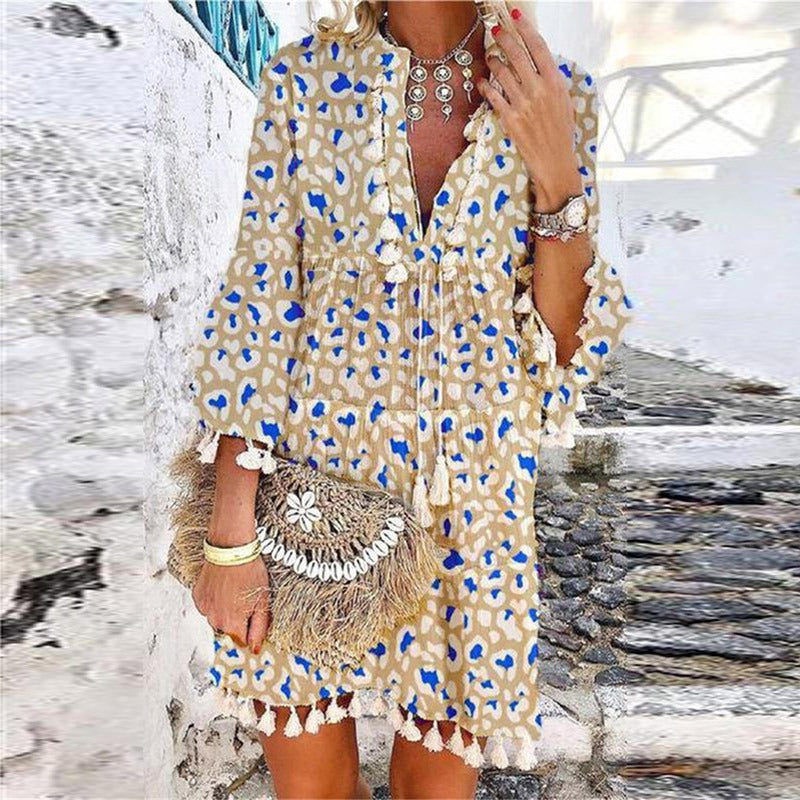 Valentina | Boho Dress – With V-Neck and Mini Length