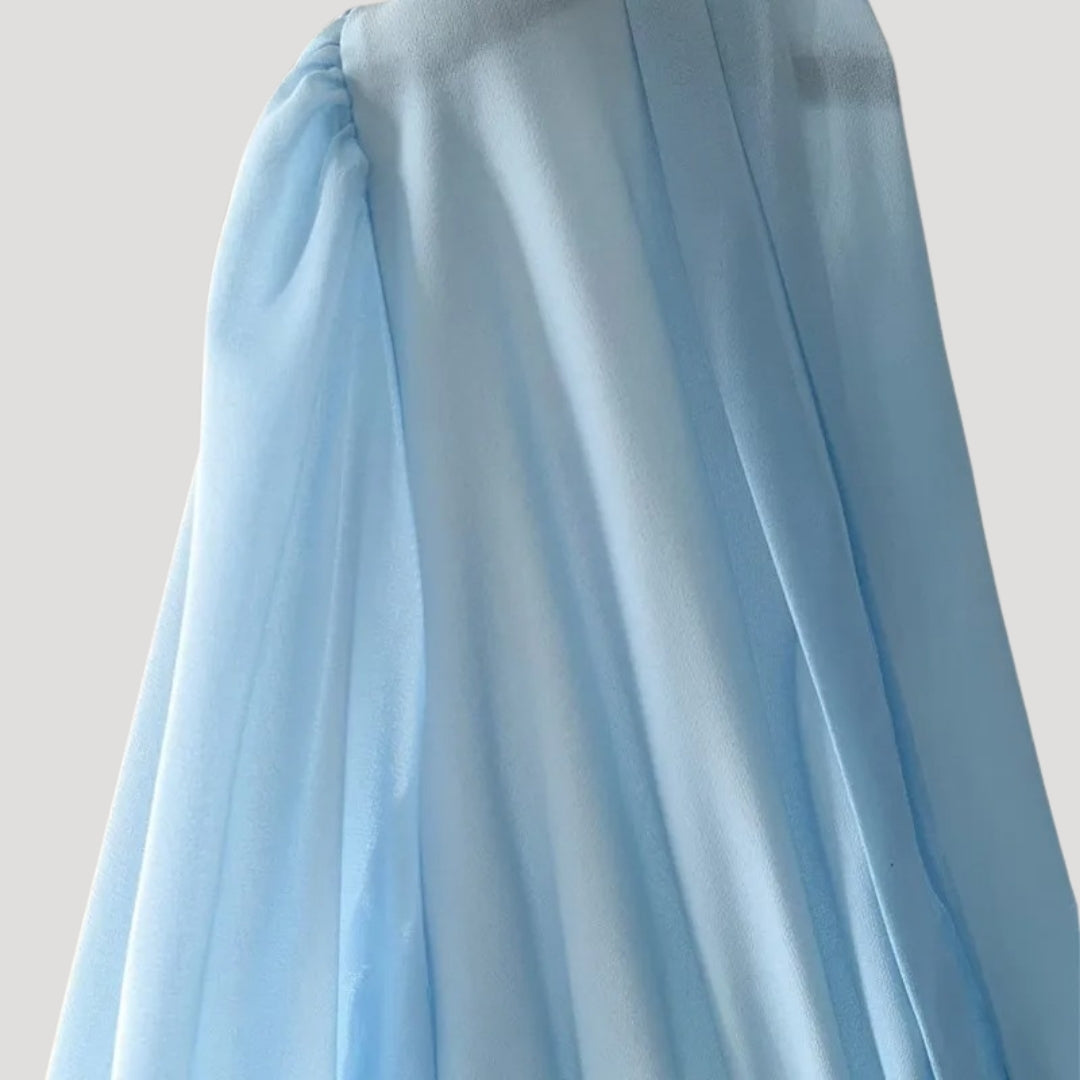Aria | Chiffon Maxi Dress – Floral with V-neck