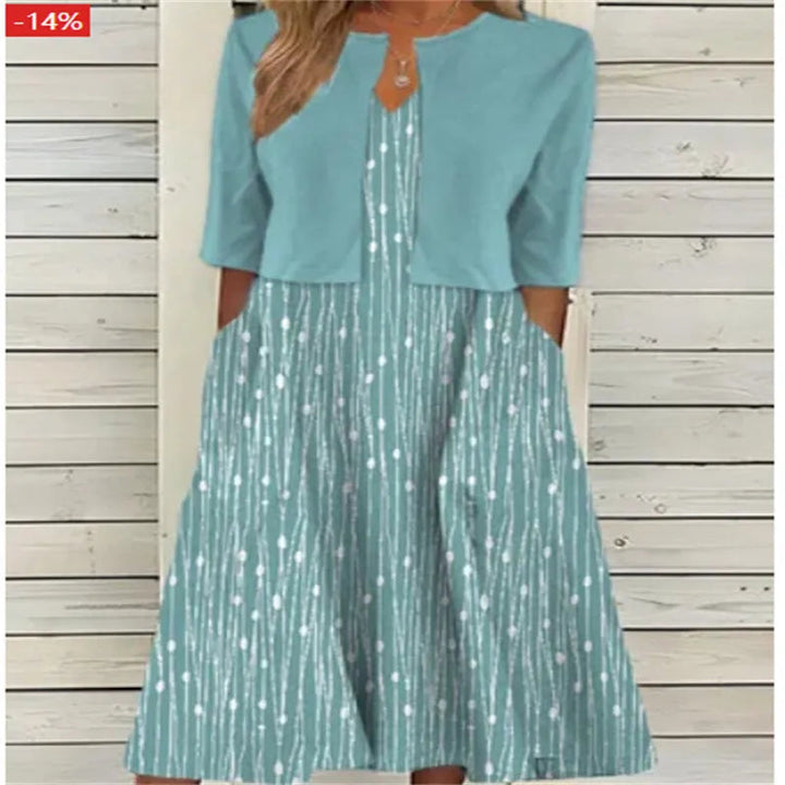 Lily | Floral Midi Two-Piece Set – Top and Skirt with Pockets
