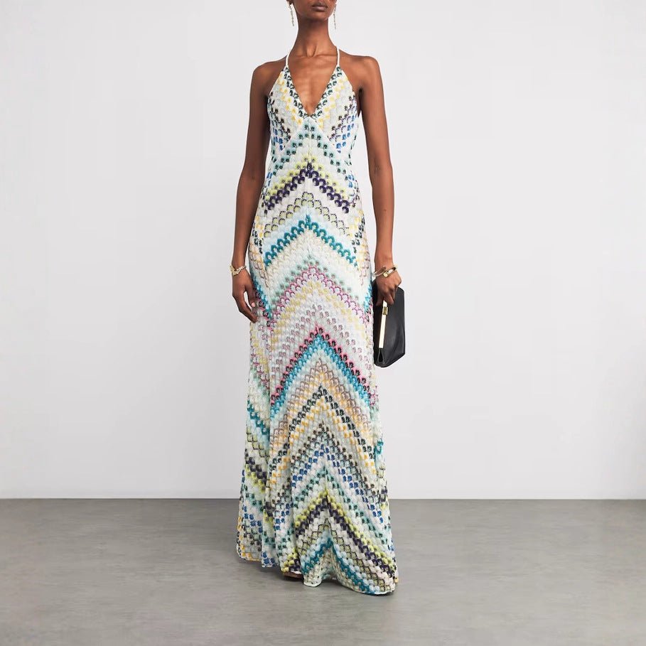 Vera | Graphic Print Maxi Dress – Body-Hugging Silhouette
