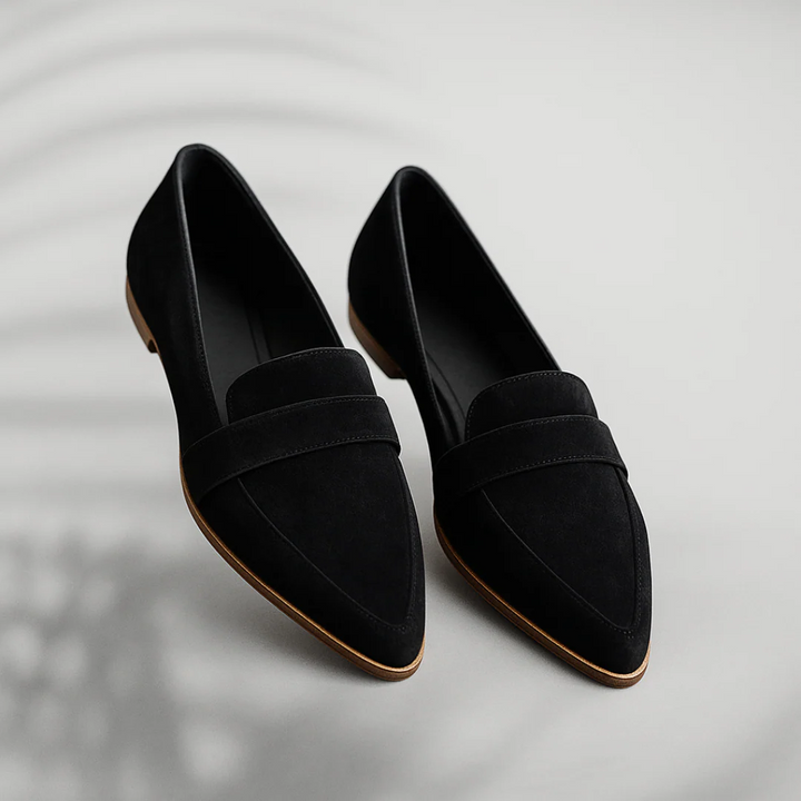 Hannah | Leather Loafers – Block Heel with Penny Loafer Style