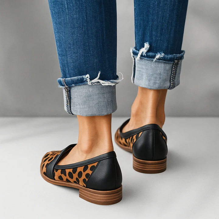 Hannah | Leather Loafers – Block Heel with Penny Loafer Style