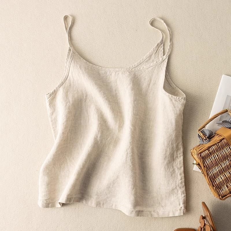 Luna | Lightweight Linen Camisole Top – Adjustable Straps