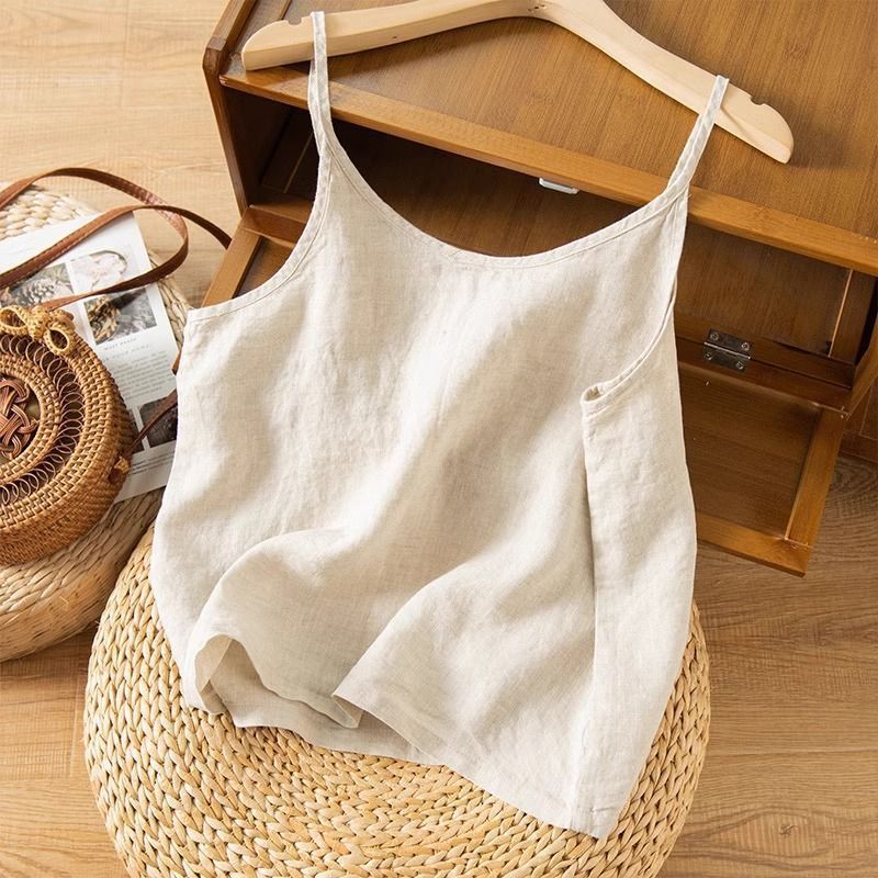 Luna | Lightweight Linen Camisole Top – Adjustable Straps