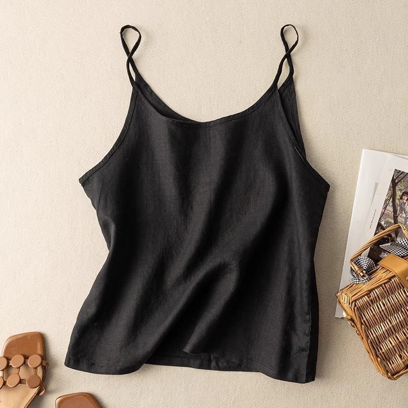 Luna | Lightweight Linen Camisole Top – Adjustable Straps
