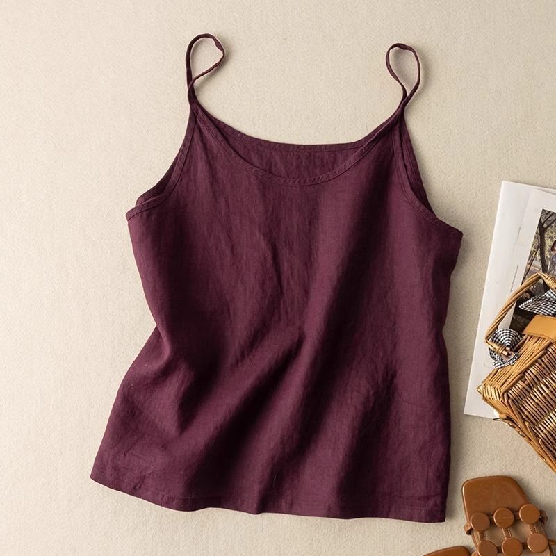 Luna | Lightweight Linen Camisole Top – Adjustable Straps