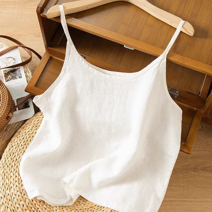 Luna | Lightweight Linen Camisole Top – Adjustable Straps