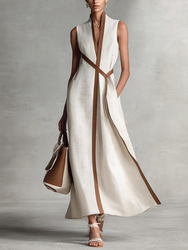 Helena | Lightweight Summer Dress – Sleeveless with Mandarin Collar