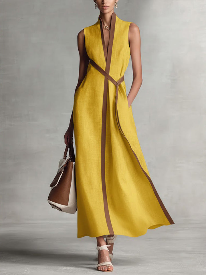 Helena | Lightweight Summer Dress – Sleeveless with Mandarin Collar