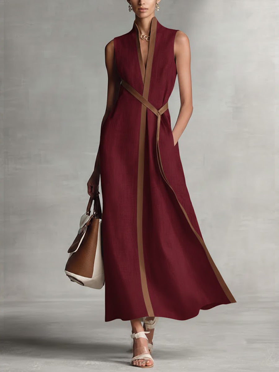 Helena | Lightweight Summer Dress – Sleeveless with Mandarin Collar