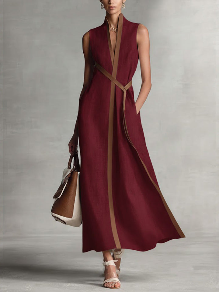 Helena | Lightweight Summer Dress – Sleeveless with Mandarin Collar