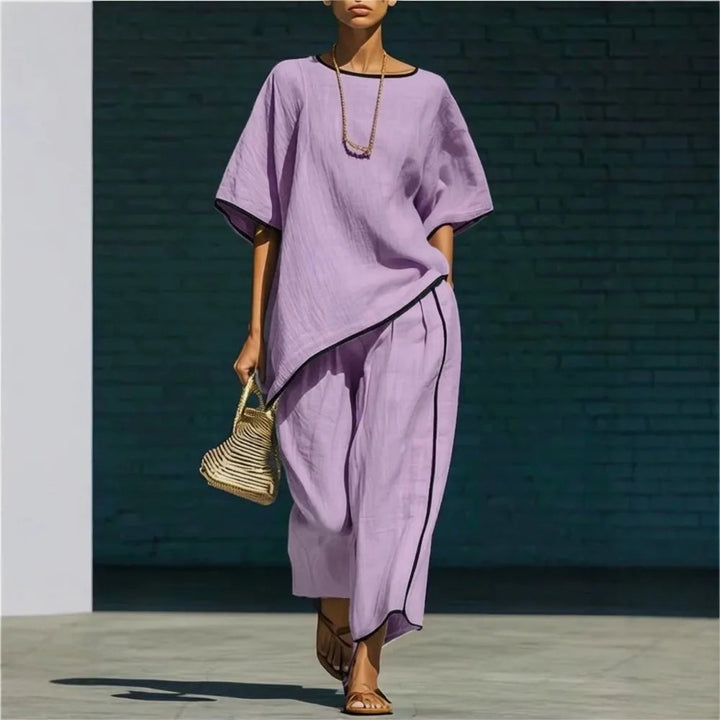 Sofia | Linen Cropped Pant Set – Casual Summer
