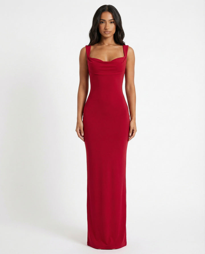 Zoe | Maxi Dress – Sleek Sculpting Backless Tie-Detail