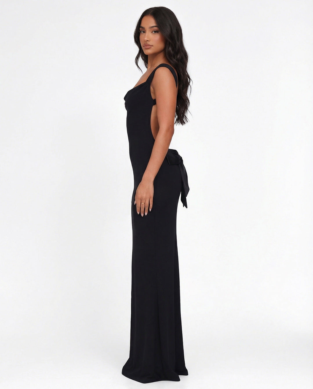 Zoe | Maxi Dress – Sleek Sculpting Backless Tie-Detail