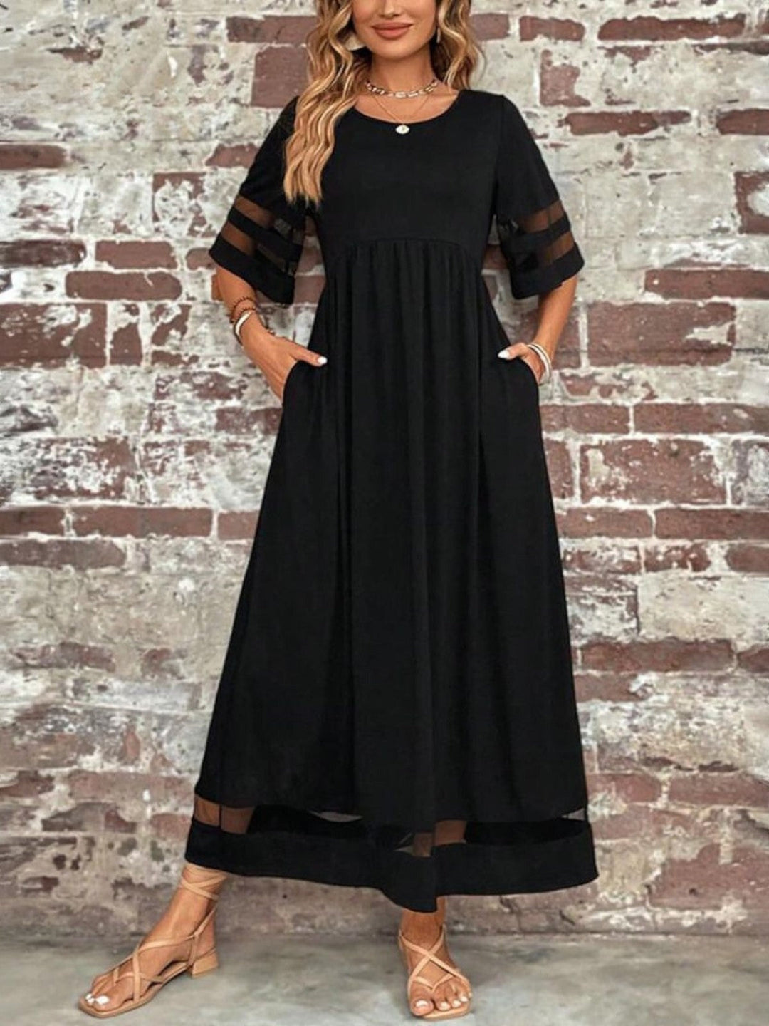Primrose | Mesh Maxi Dress – Tummy-Flattering Sheer