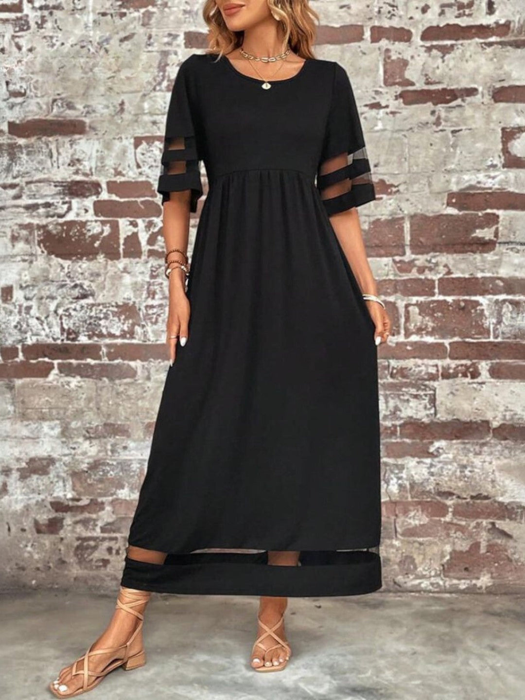 Primrose | Mesh Maxi Dress – Tummy-Flattering Sheer