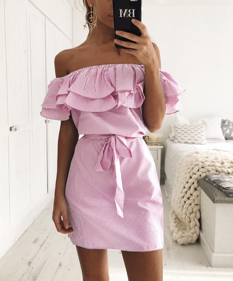 Yasmin | Mini Dress – Off-Shoulder Ruffled Bodice