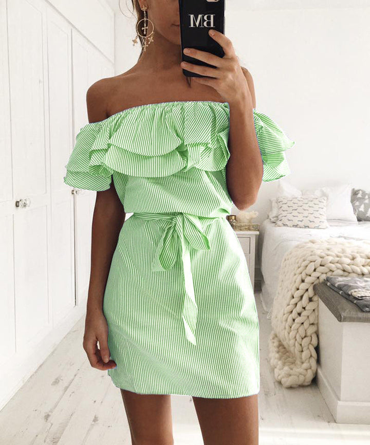 Yasmin | Mini Dress – Off-Shoulder Ruffled Bodice