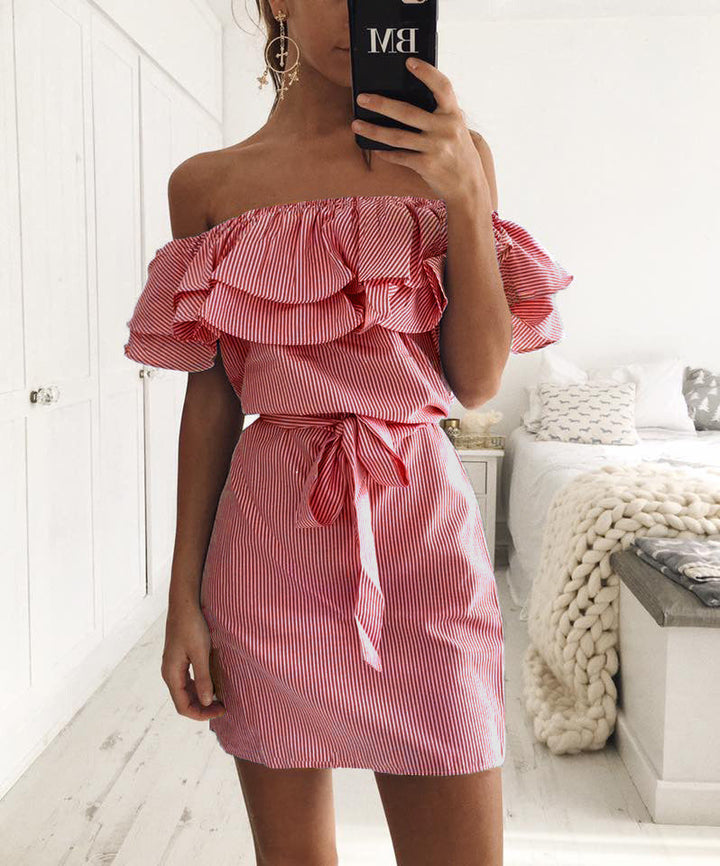 Yasmin | Mini Dress – Off-Shoulder Ruffled Bodice