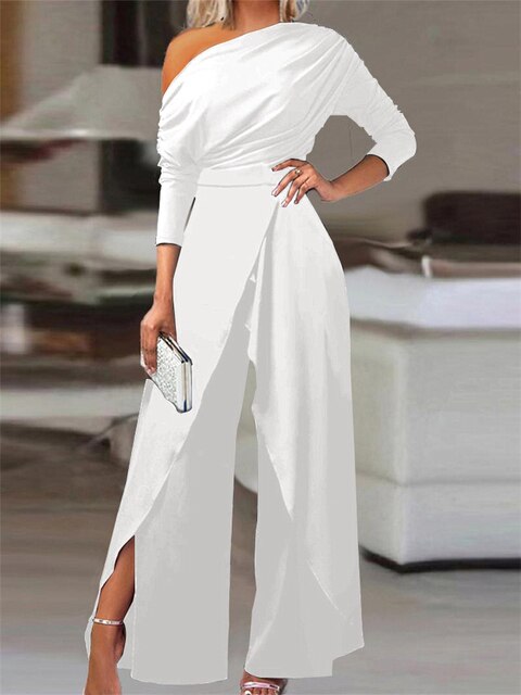 Sara | Off-Shoulder Jumpsuit – Wide Leg and Flowing Silhouette