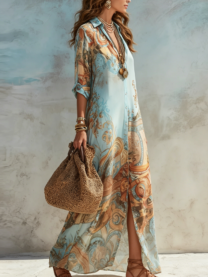 Bianca | Casual Paisley Maxi Dress – Soft Flowing and Figure-Skimming