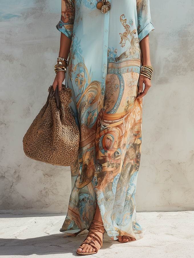 Bianca | Casual Paisley Maxi Dress – Soft Flowing and Figure-Skimming