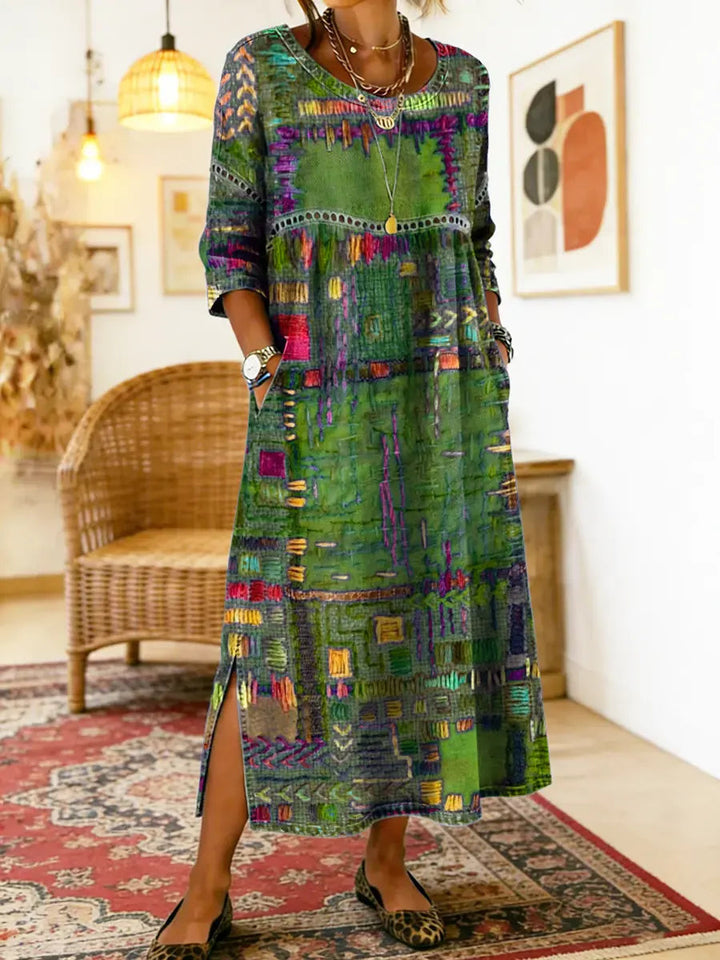 Celeste | Patchwork Dress – Ethnic Style with Colorful Patterns