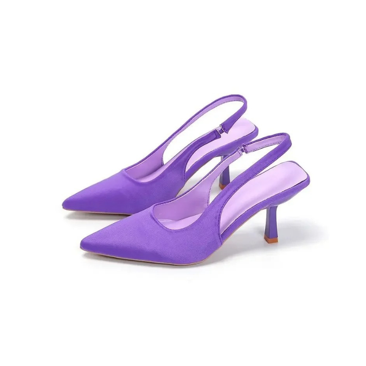 Layla | Pointed Toe Kitten Heels – Slingback