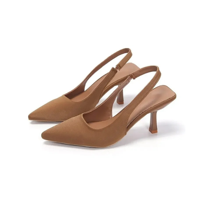 Layla | Pointed Toe Kitten Heels – Slingback