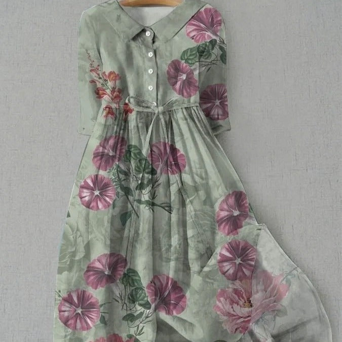 Dahlia | Shirt Dress – Garden Floral Tie-Waist