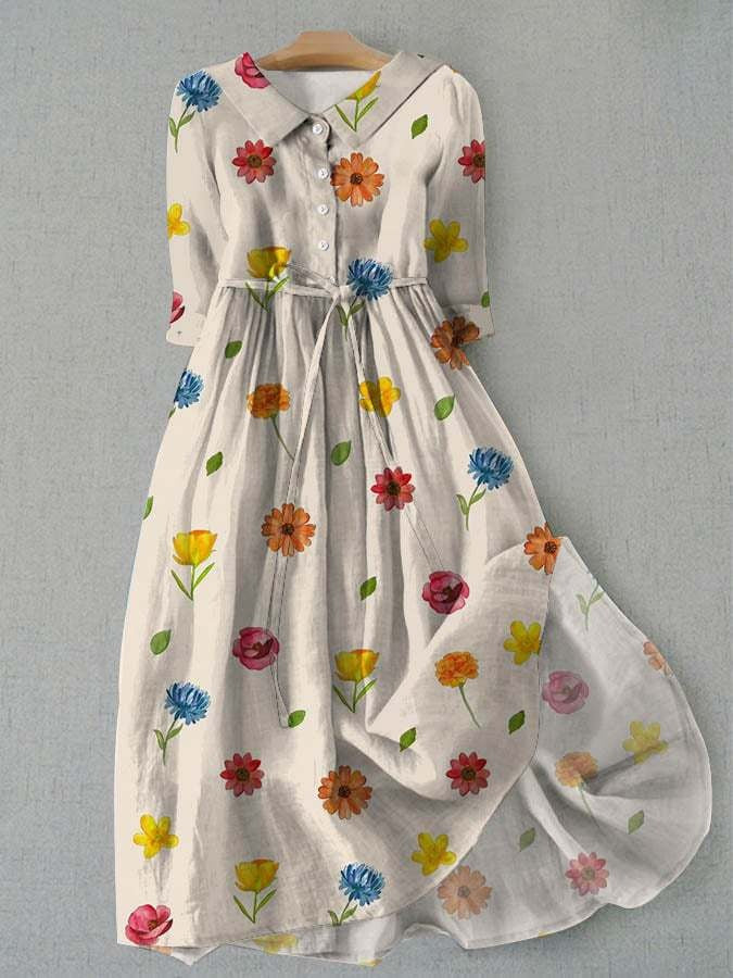 Dahlia | Shirt Dress – Garden Floral Tie-Waist