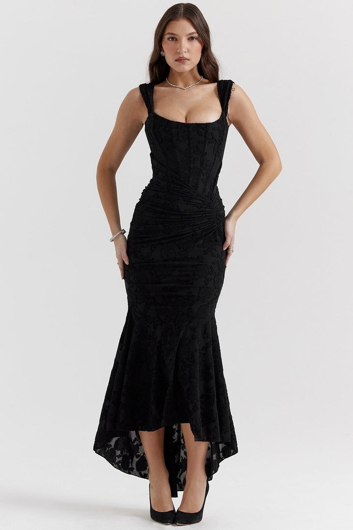 Yara | Sleeveless Lace Maxi Dress – Sculpting