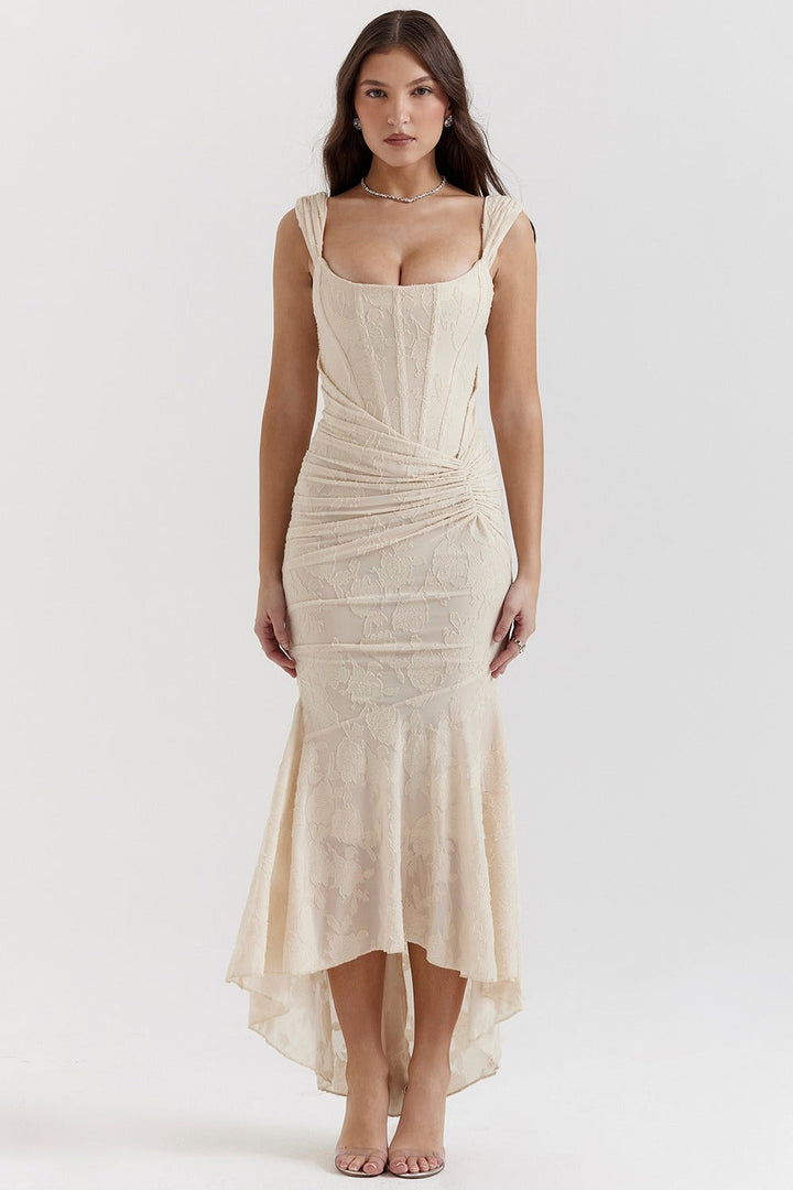 Yara | Sleeveless Lace Maxi Dress – Sculpting