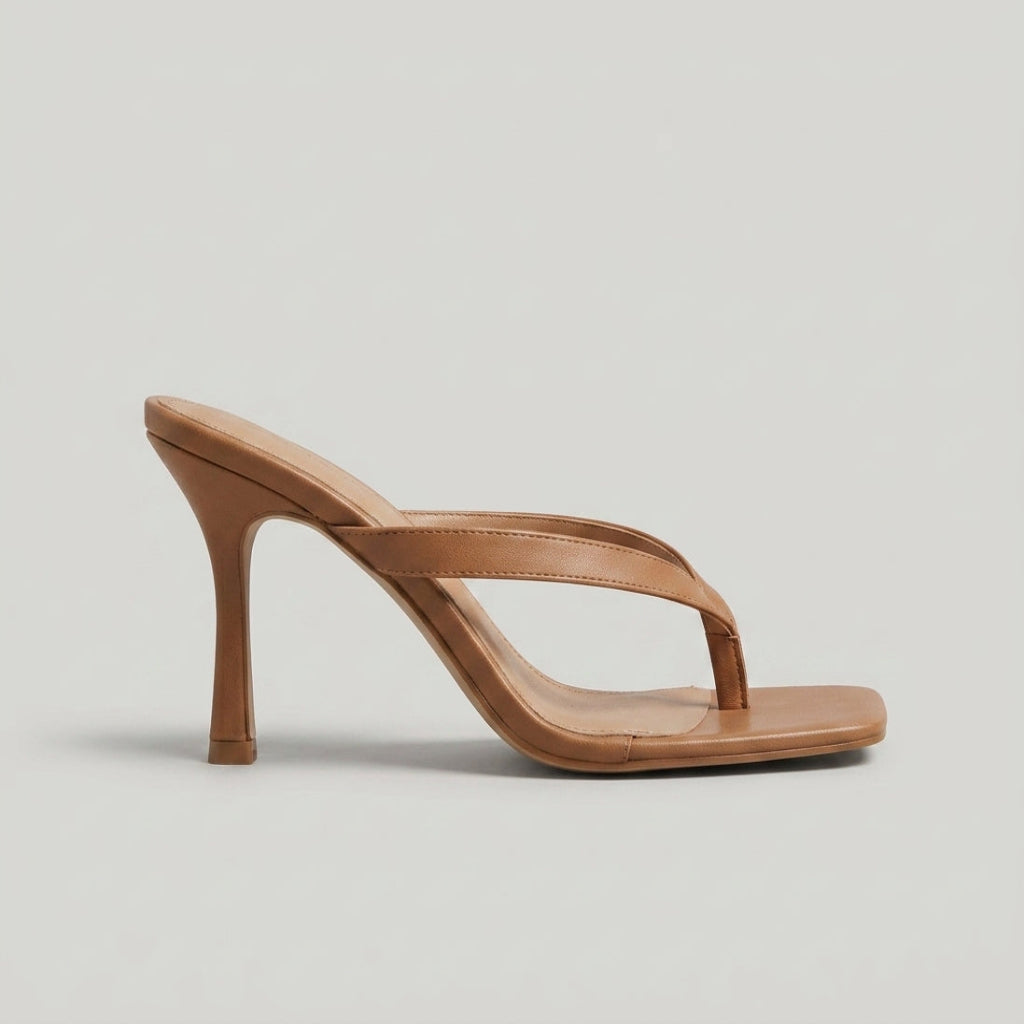 Ivy | Slingback High-Heel Stilettos – Square Toe with Toe Post
