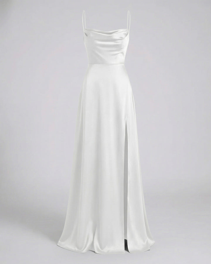 Paloma | Slip Maxi Dress – Draped with High Split